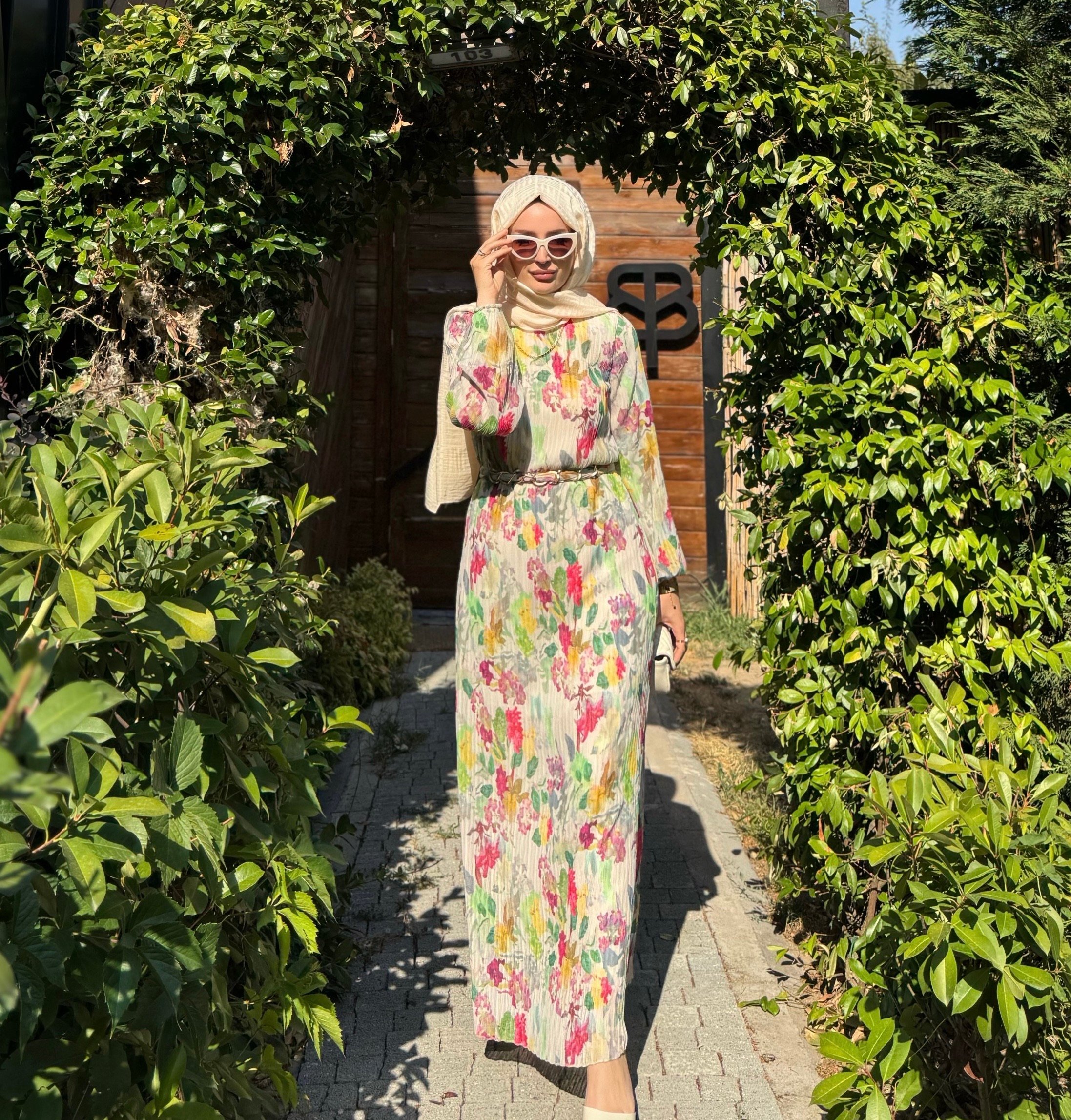 Elegant elbise - pembe