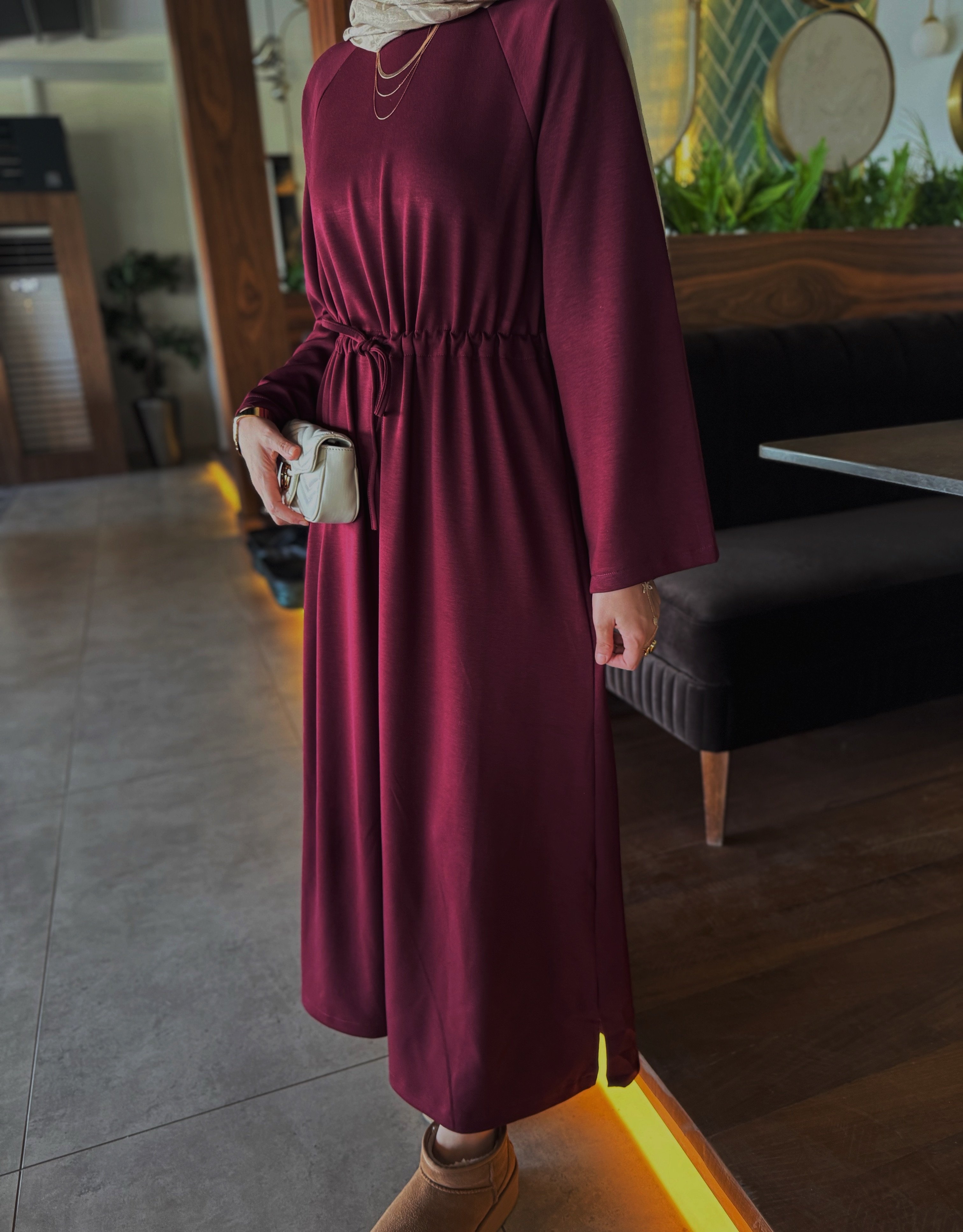 Mira oyşo elbise - bordo