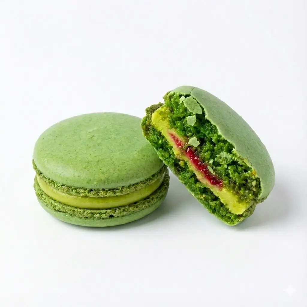 Pistachio Ganache with Strawberry Purée