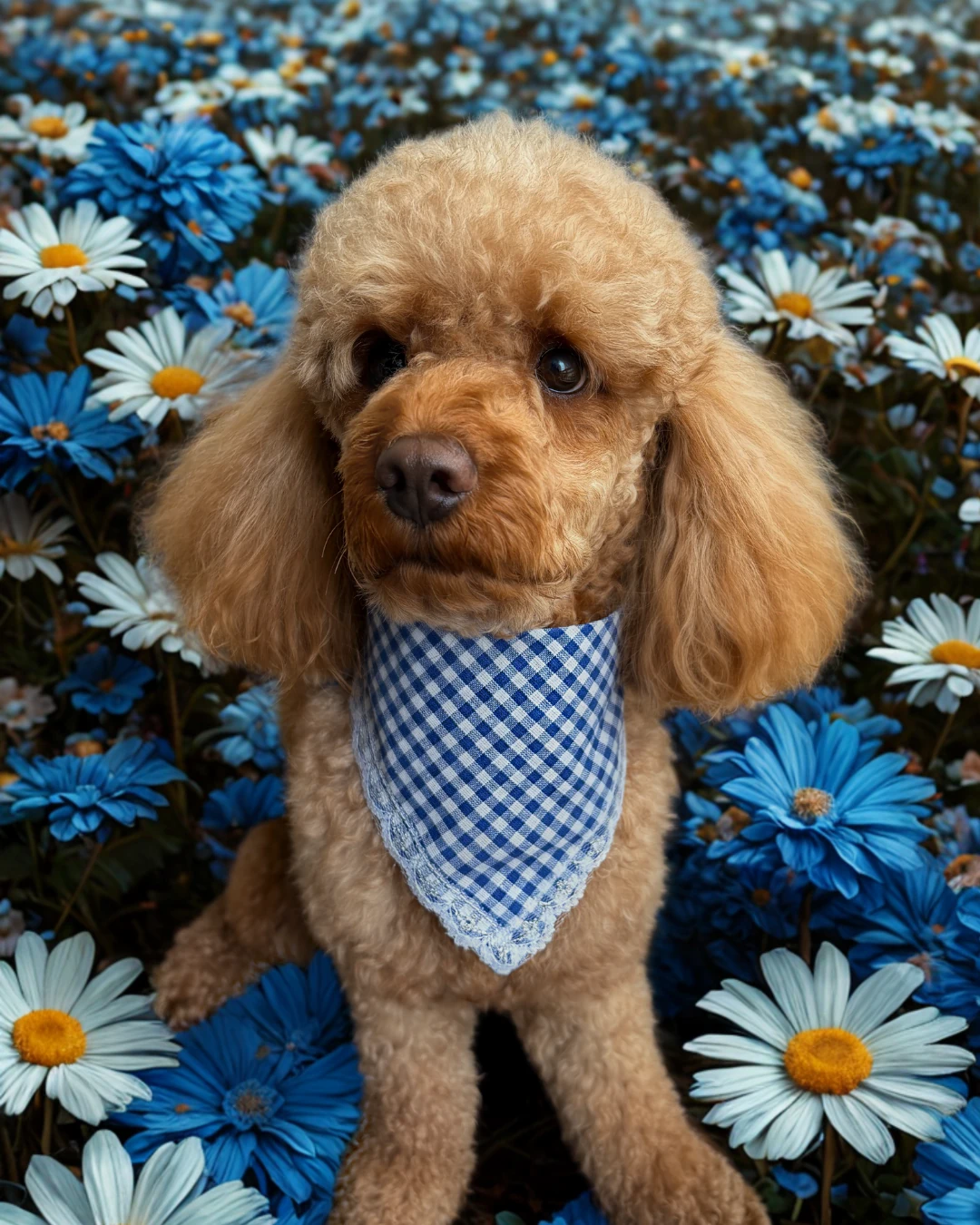 Mavi Ekoseli Köpek Fuları