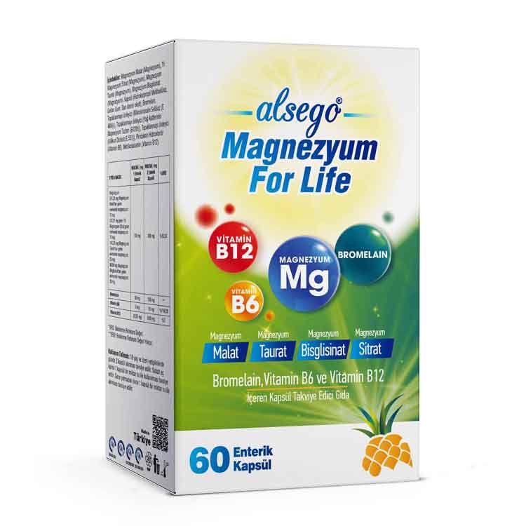 Alsego Magnezyum For Life 60 Enterik Kapsül