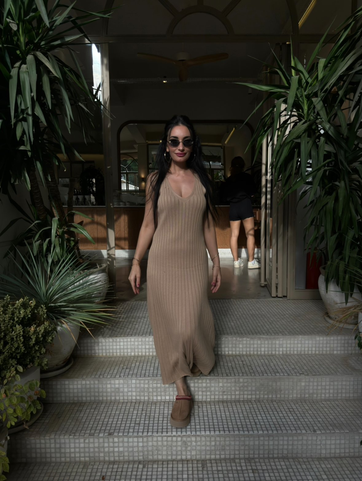 CO108 Nude Triko Elbise