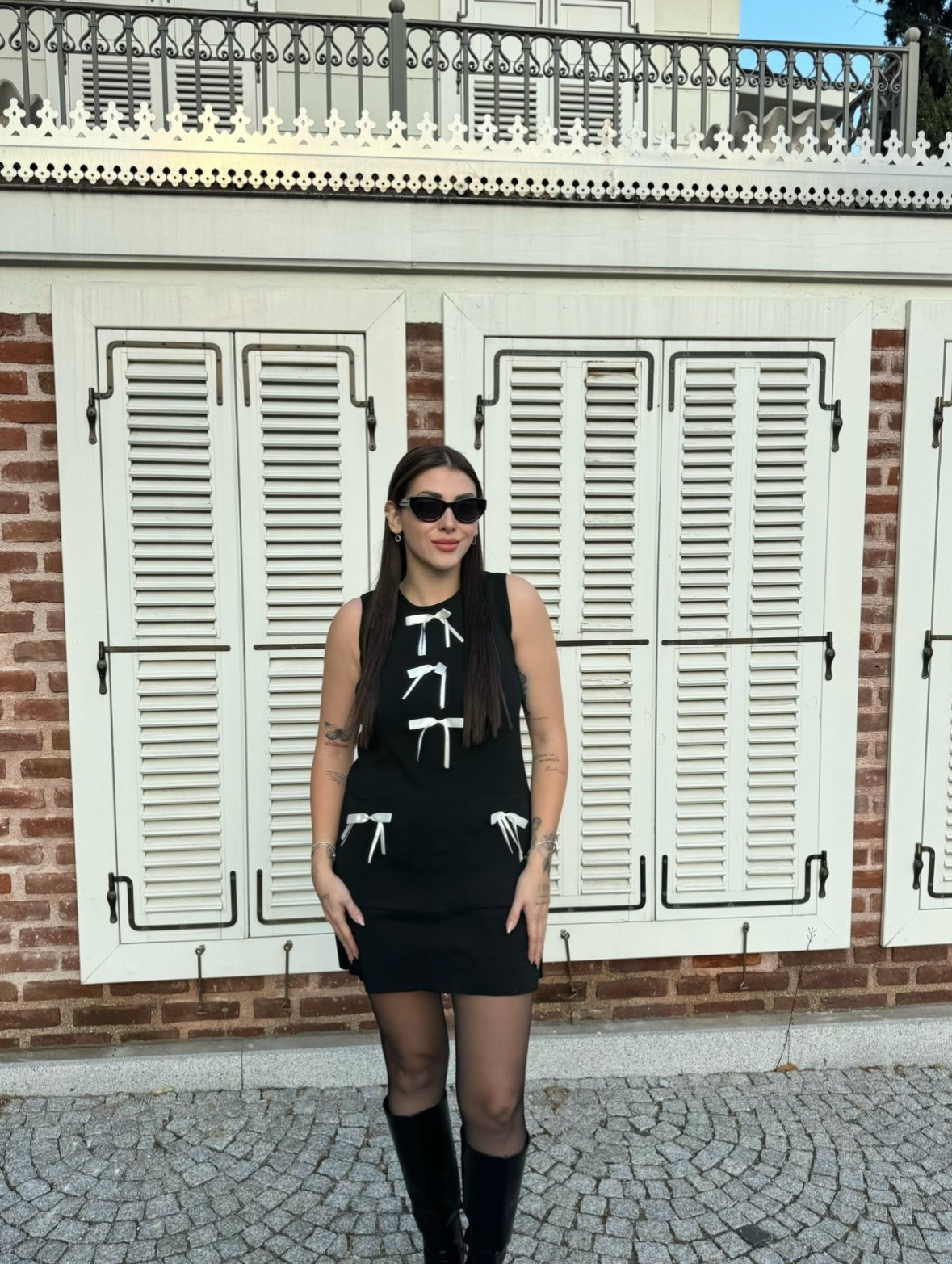 CO153 Kurdele Detay Mini Elbise