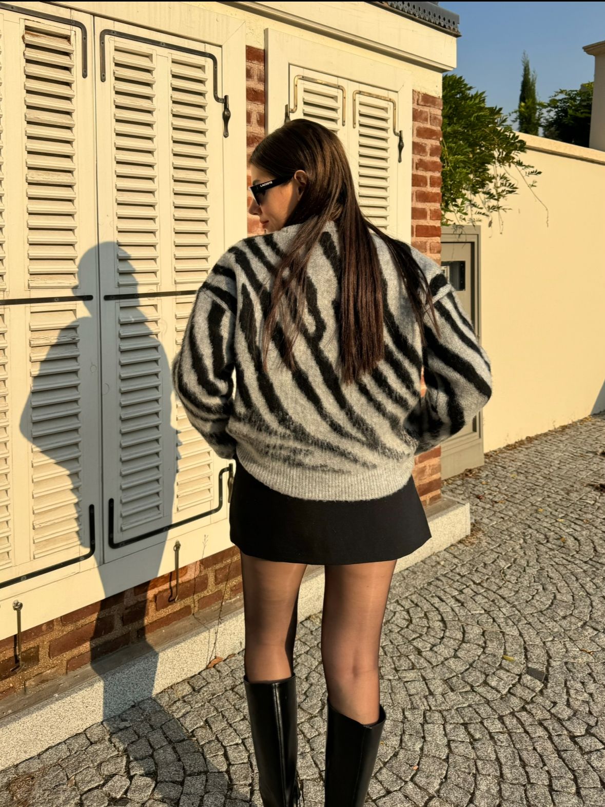 CO150 Gri Zebra Yün Kazak