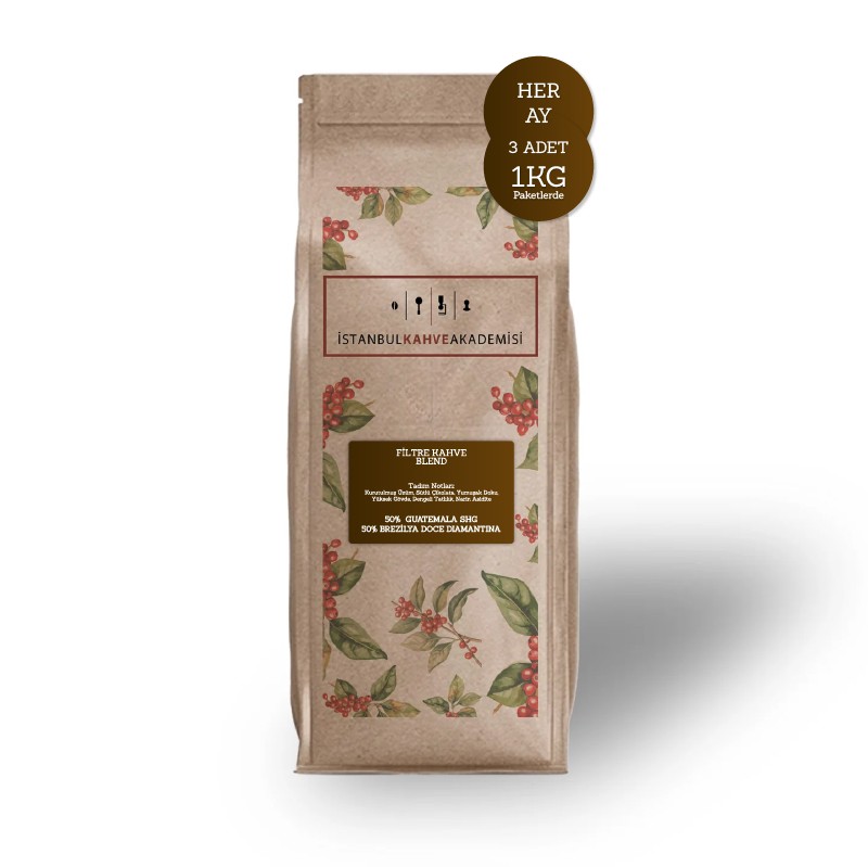 3 Aylık Filtre Kahve Blend Aboneliği – Her Ay 3 Kg Ürün / 1 Kg Paketlerde