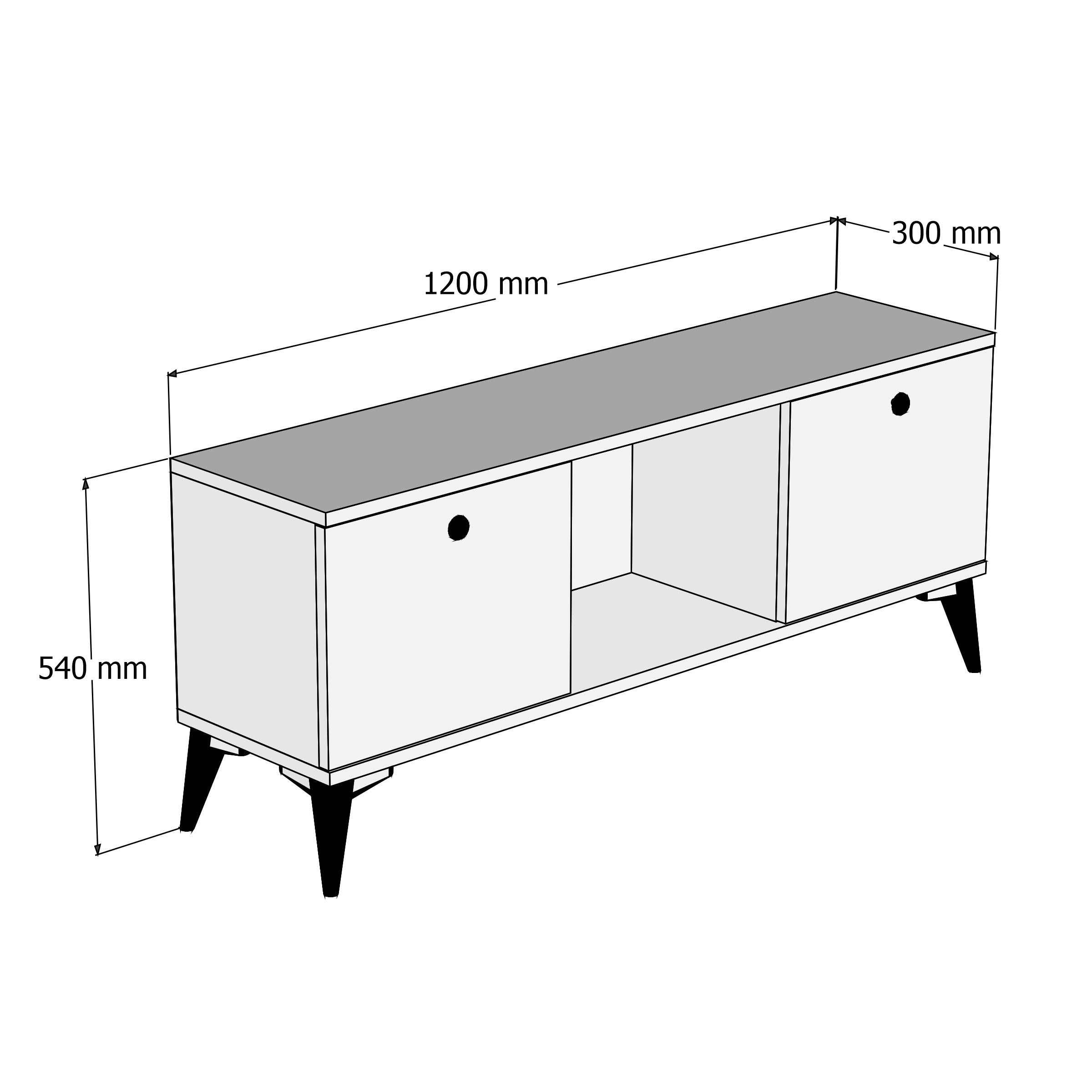 Ferniso Mobilya 120 cm Tv Ünitesi Çam-Mermer Desen
