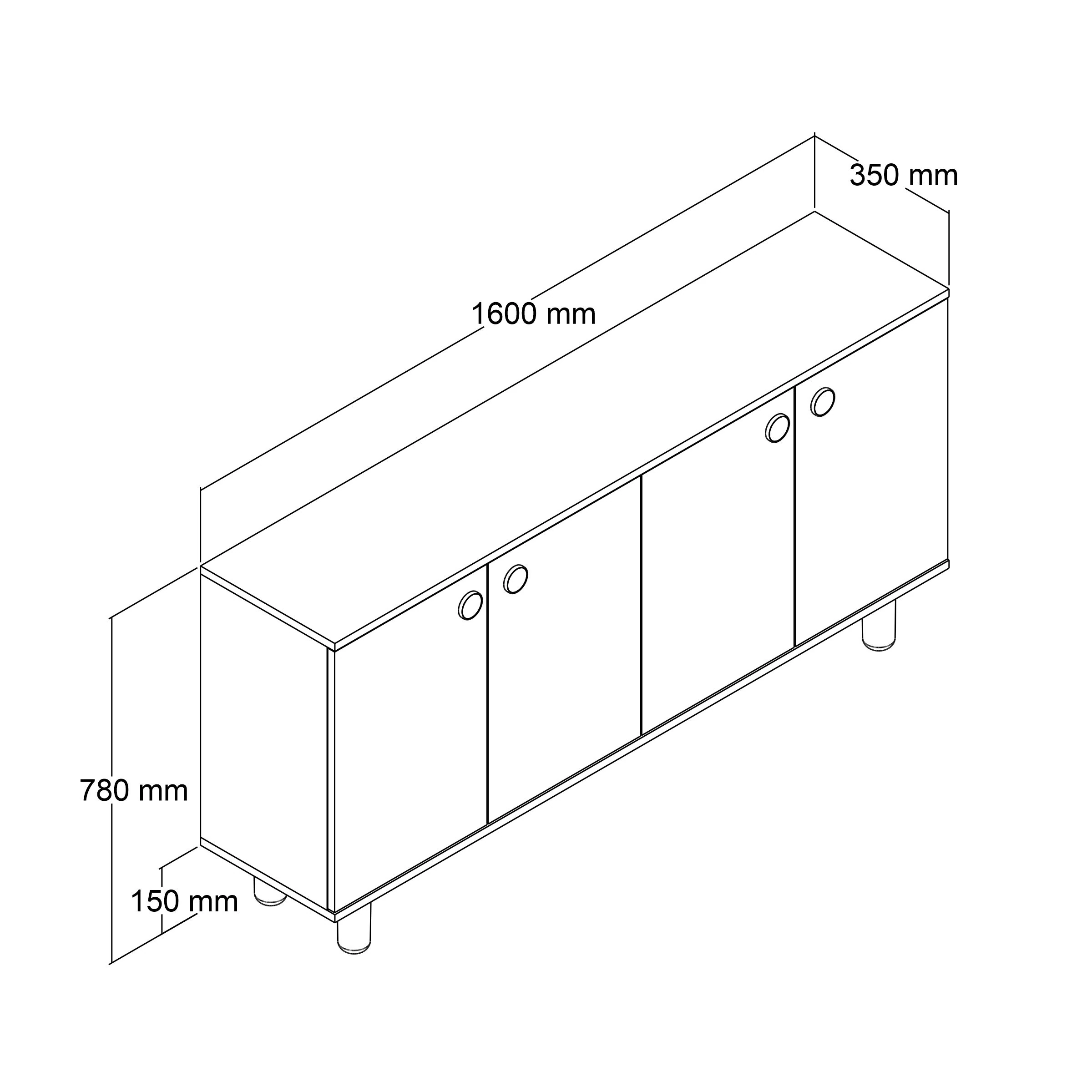 Bohem konsol 160 cm ceviz beyaz