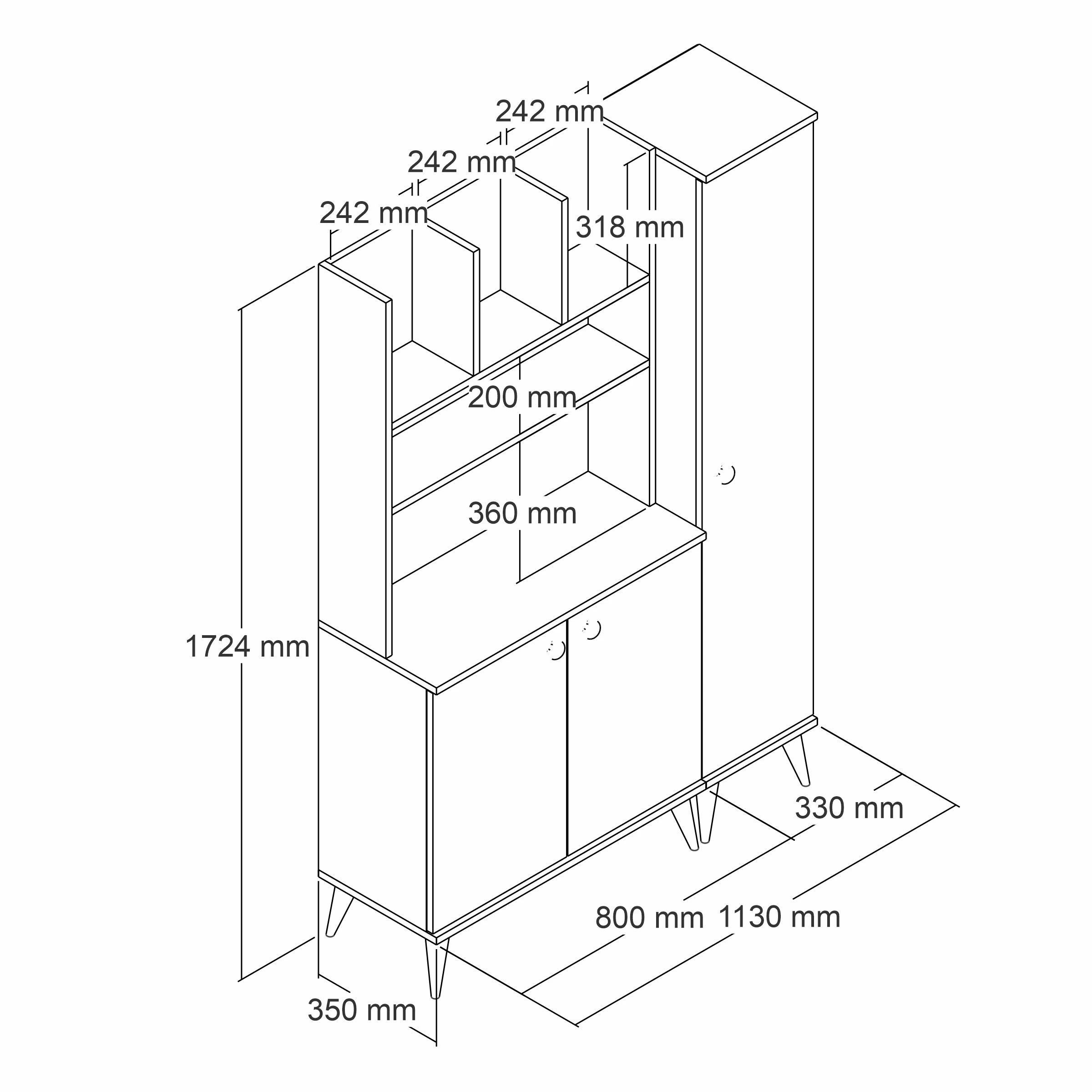 FERNISO Modern Ahşap Tasarım Dolaplı Kahve Köşesi Takım