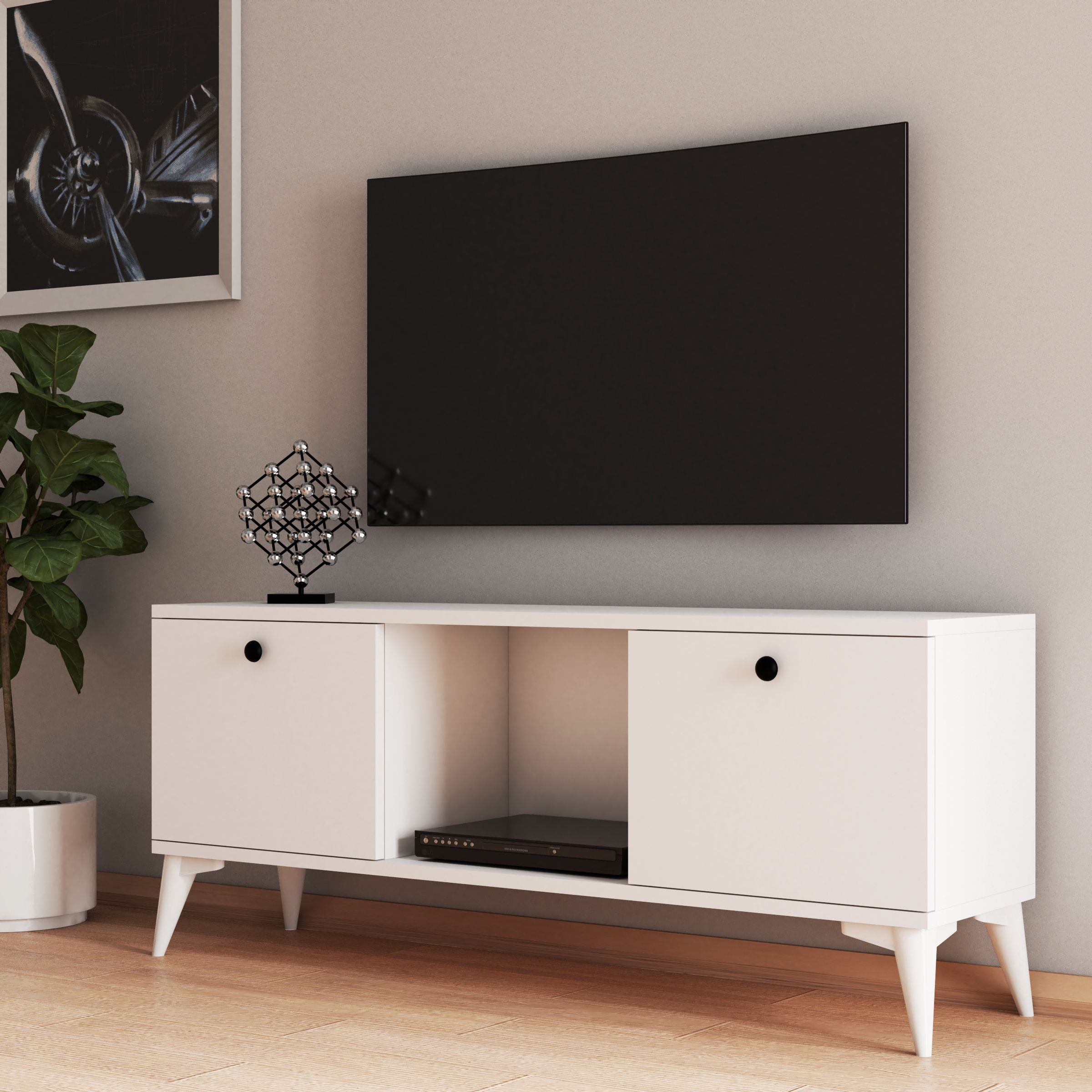 Ferniso Mobilya 120 cm Tv Ünitesi Full Beyaz