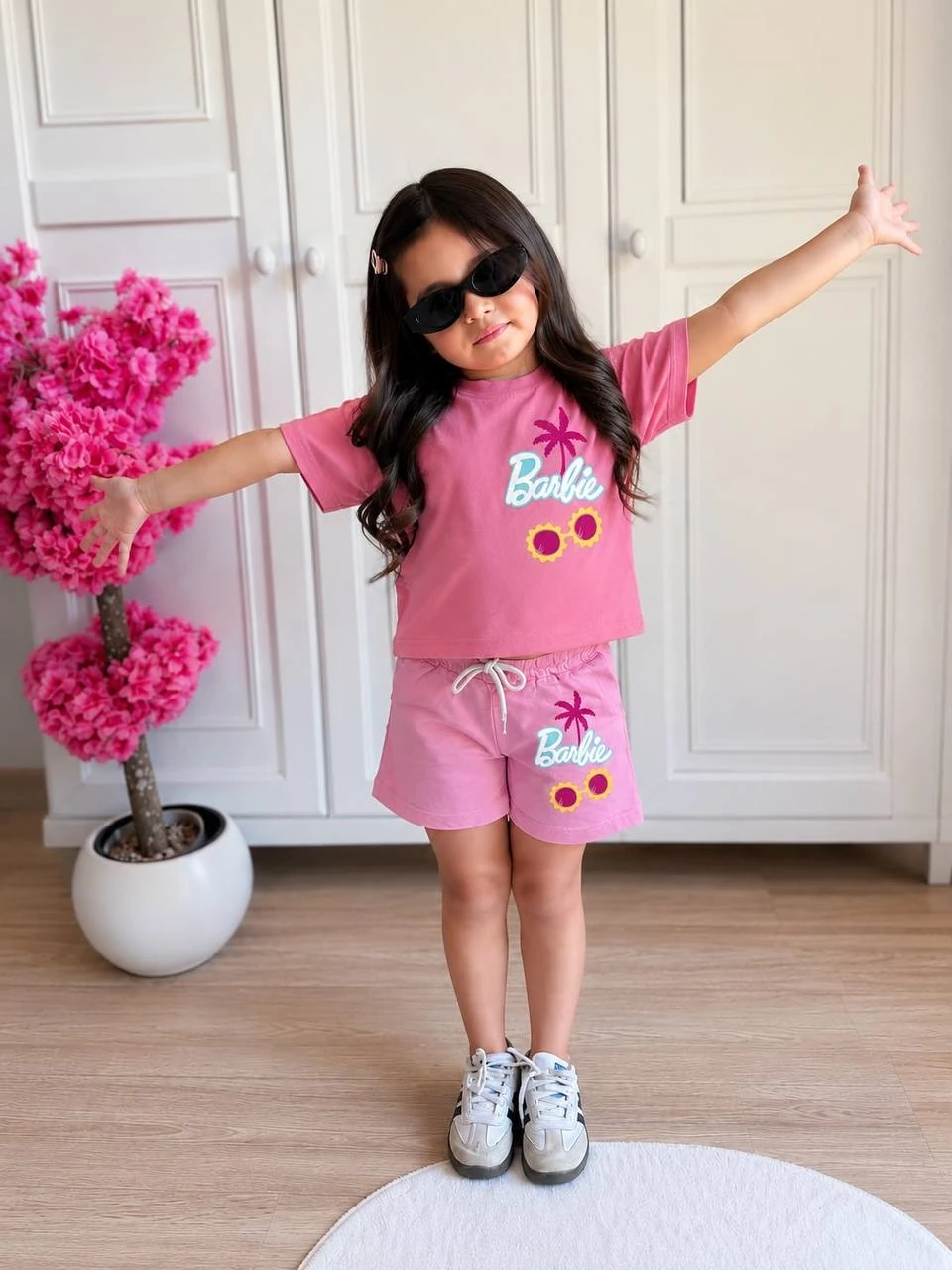 Ön-Arka Baskılı Kız Çocuk barbie takım