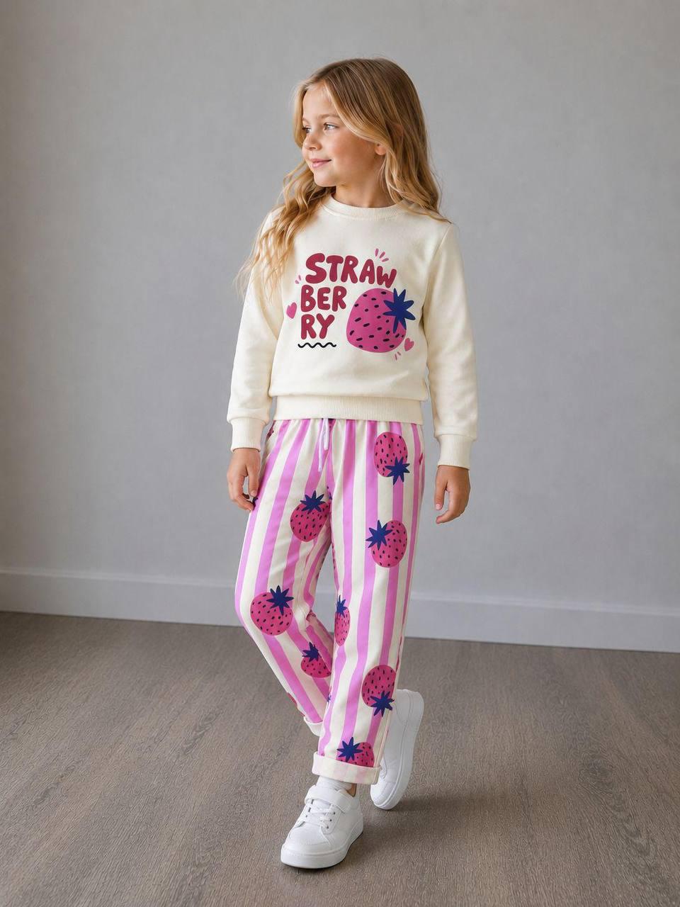 Kız Çocuk Strawbery Alt Üst Takım