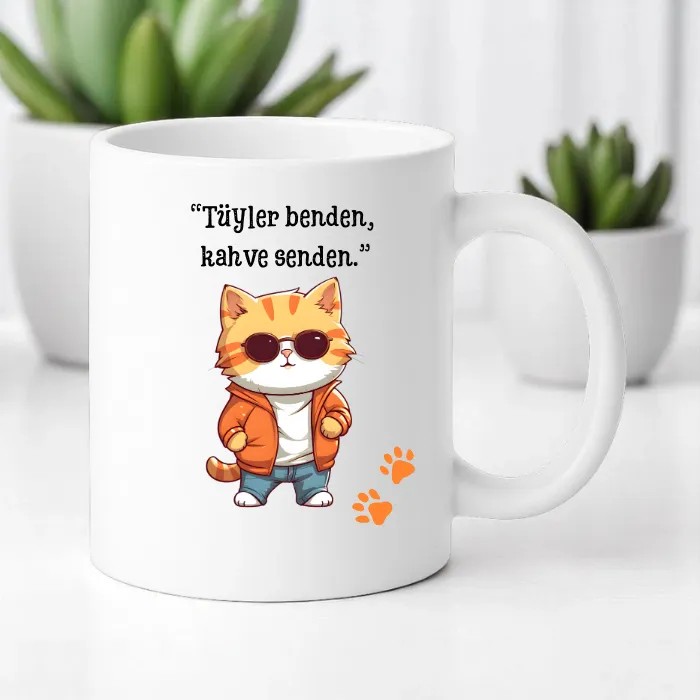 Tüyler Benden Kedi Kupa Bardak