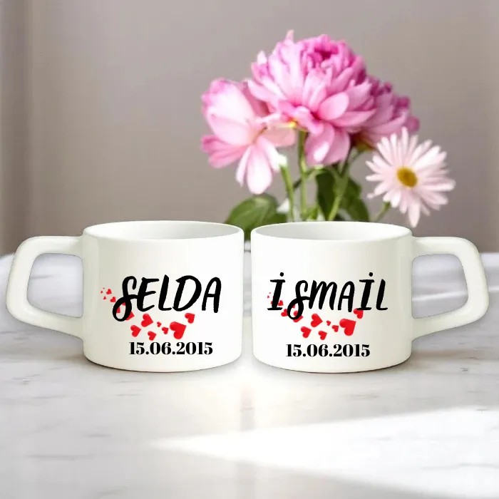 İkili İsimli Tarihli Aşk Nescafe Fincanı