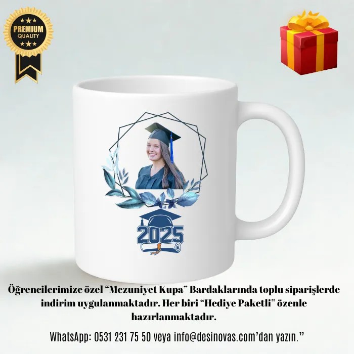 Kişiye Özel Mezuniyet Kupası | Fotoğraf & Logo Baskılı 