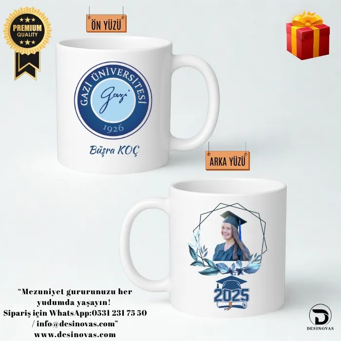 Kişiye Özel Mezuniyet Kupası | Fotoğraf & Logo Baskılı 