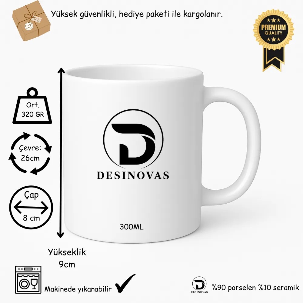 Sevgililere Özel Takvimli Kupa Bardak – Hediye Paketli