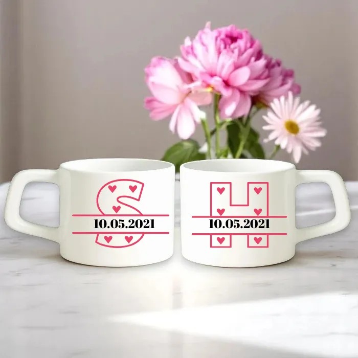 ikili Baş Harfli Tarihli Nescafe Fincanı