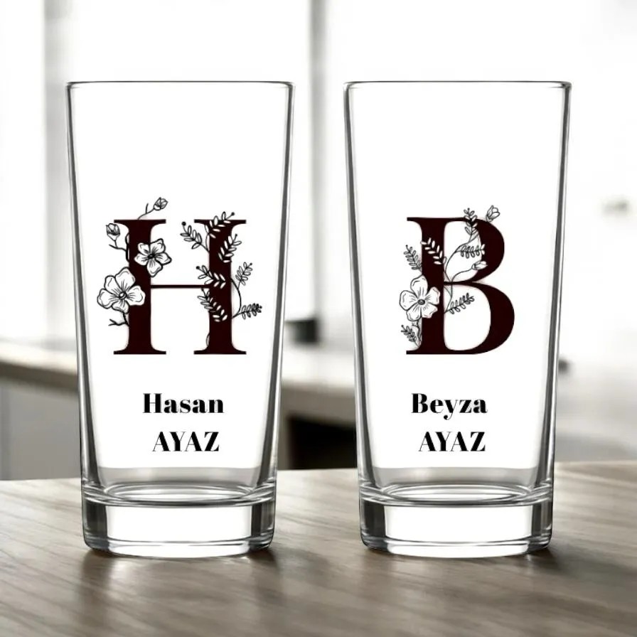 Kişiye Özel Baş Harf İkili Rakı Bardağı | Desinovas