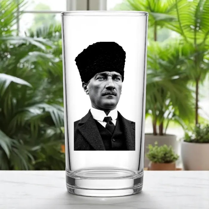 Atatürk Temalı Tekli Rakı Bardağı – İmzalı, Silüetli Özel Tasarım | Desinovas