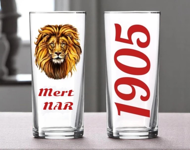 Taraftara Özel İkili Rakı Bardağı – Takım Renkli, Kişiye Özel Tasarım | Desinovas