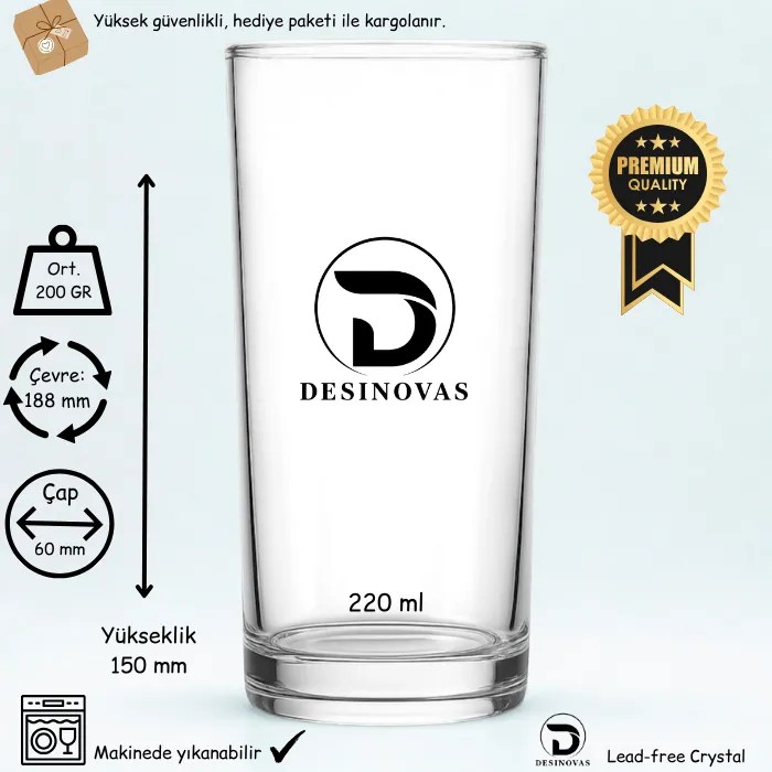 Çapalı İsimli İkili Rakı Bardağı – Kişiye Özel Hediye Seti | Desinovas