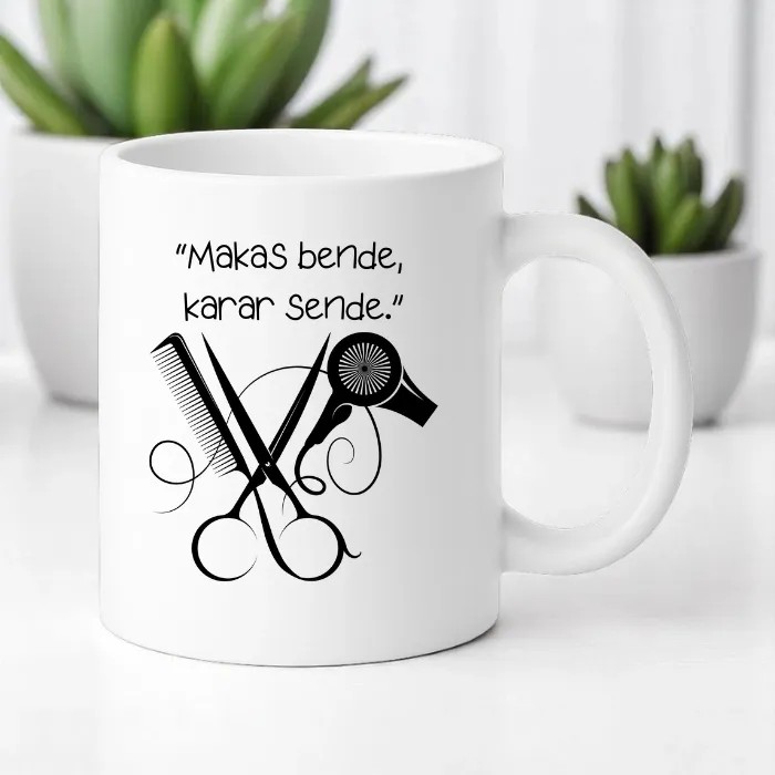 Kuaförlere Özel Makas Kupa Bardak