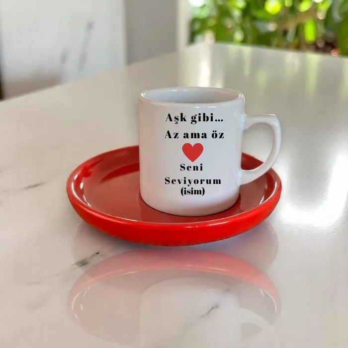 Seni Seviyorum Türk Kahve Fincanı – Romantik Hediyelik | Desinovas