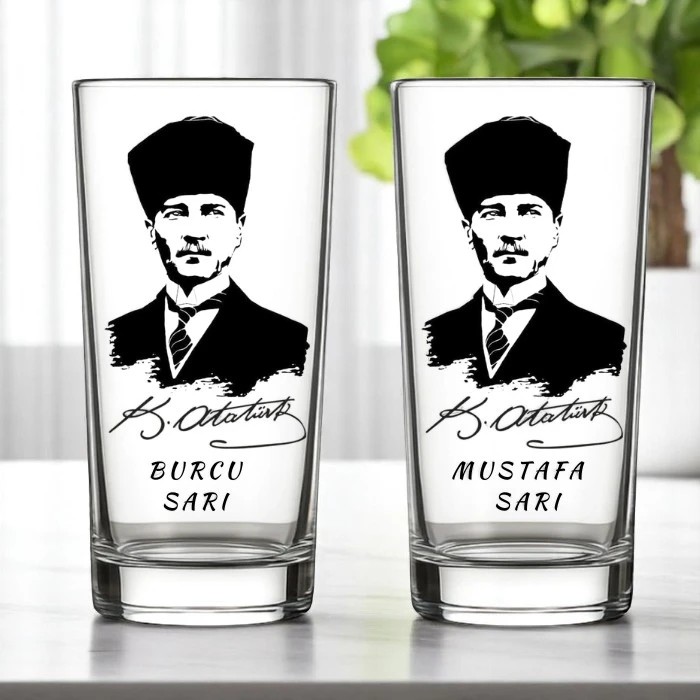Gazi Mustafa Kemal Atatürk İkili Rakı Bardağı – Özel Tasarım