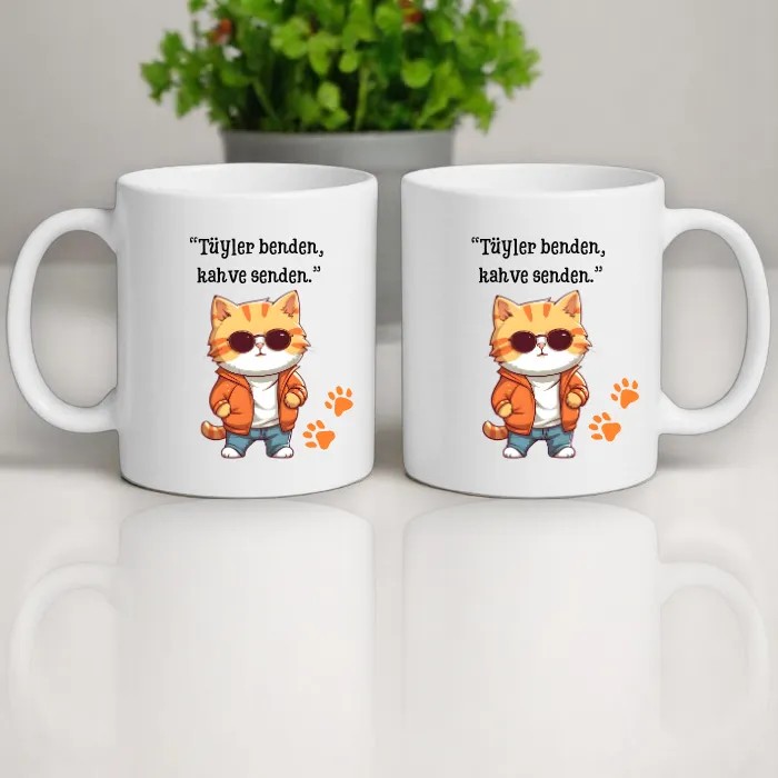 Tüyler Benden Kedi Kupa Bardak