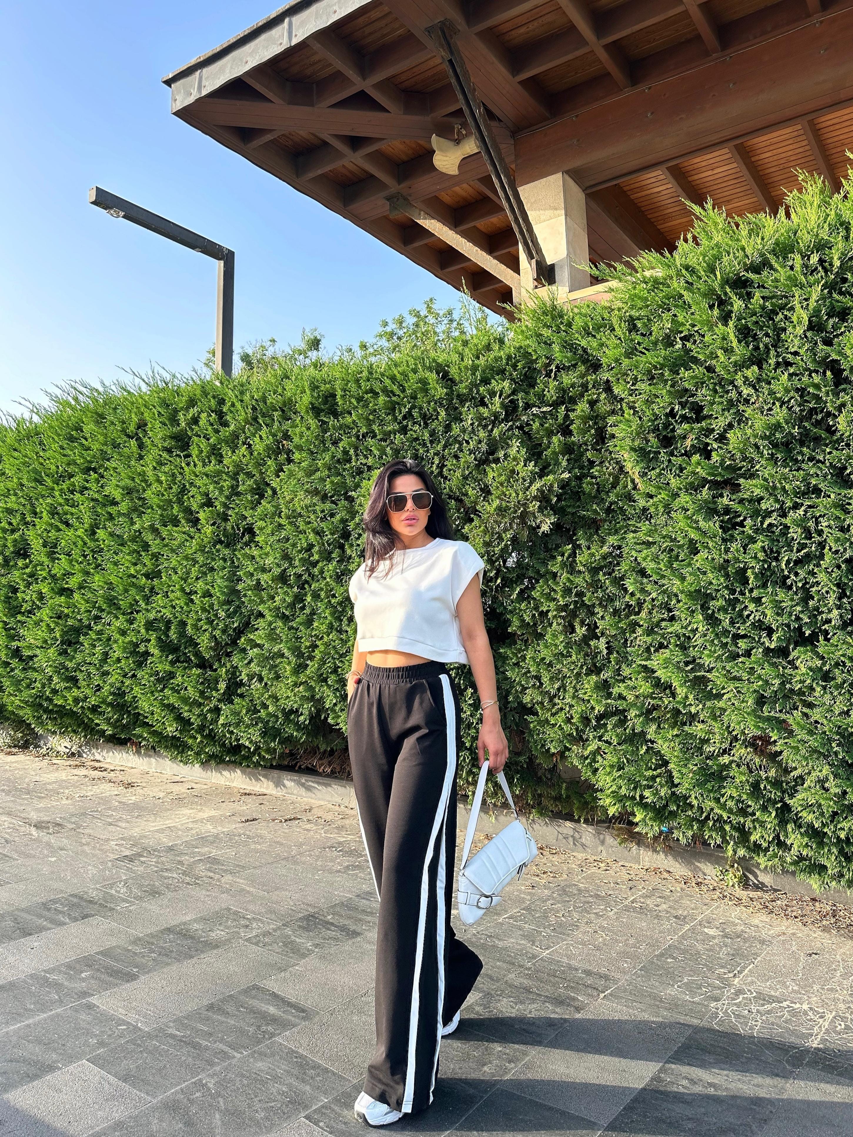 Vatkalı Oversize Crop Beyaz