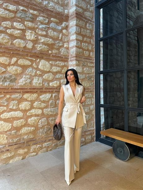 Katy İkili Yelekli Takım Taş