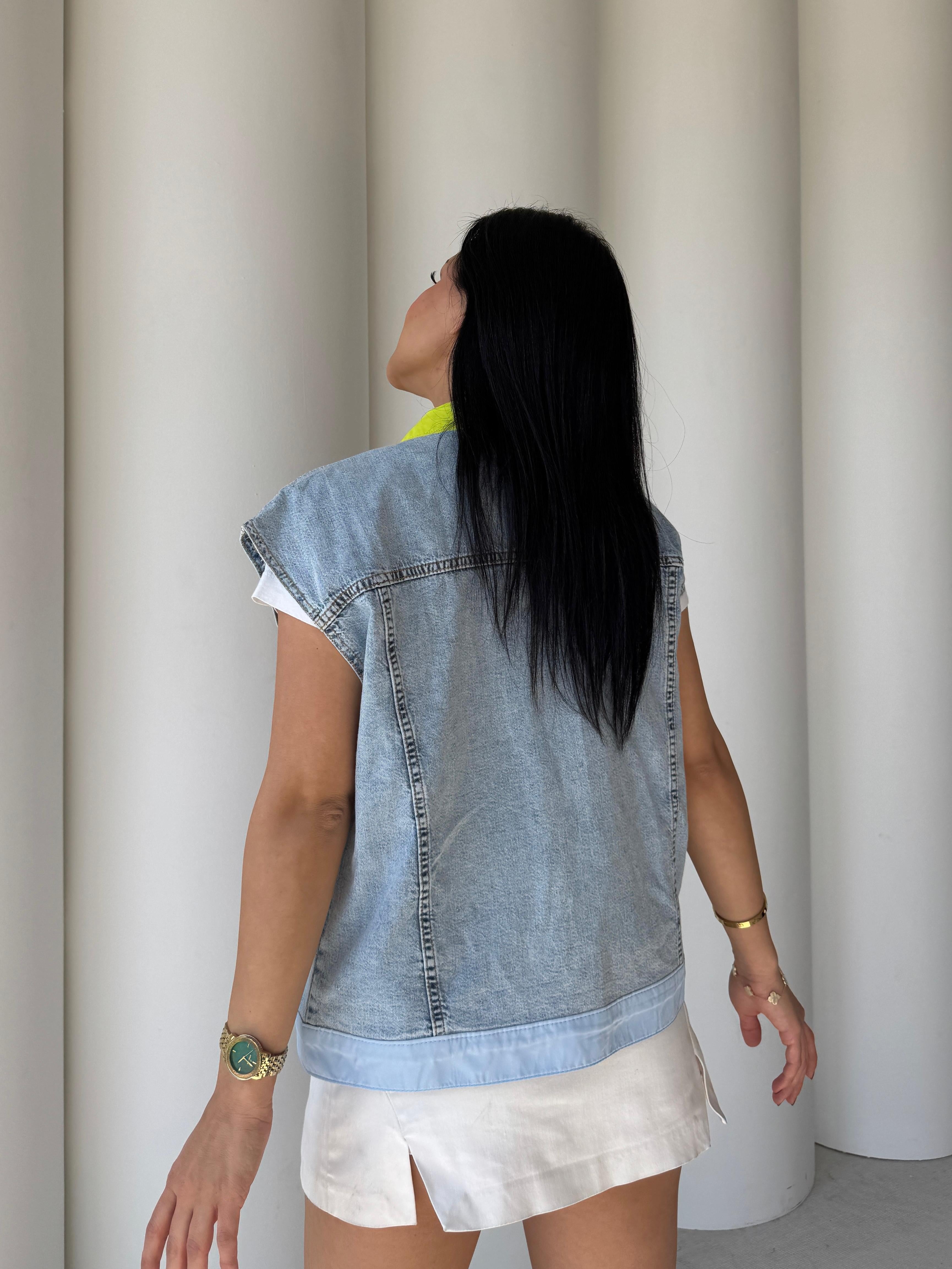 Cest Tasarım Denim Ceket Mavi