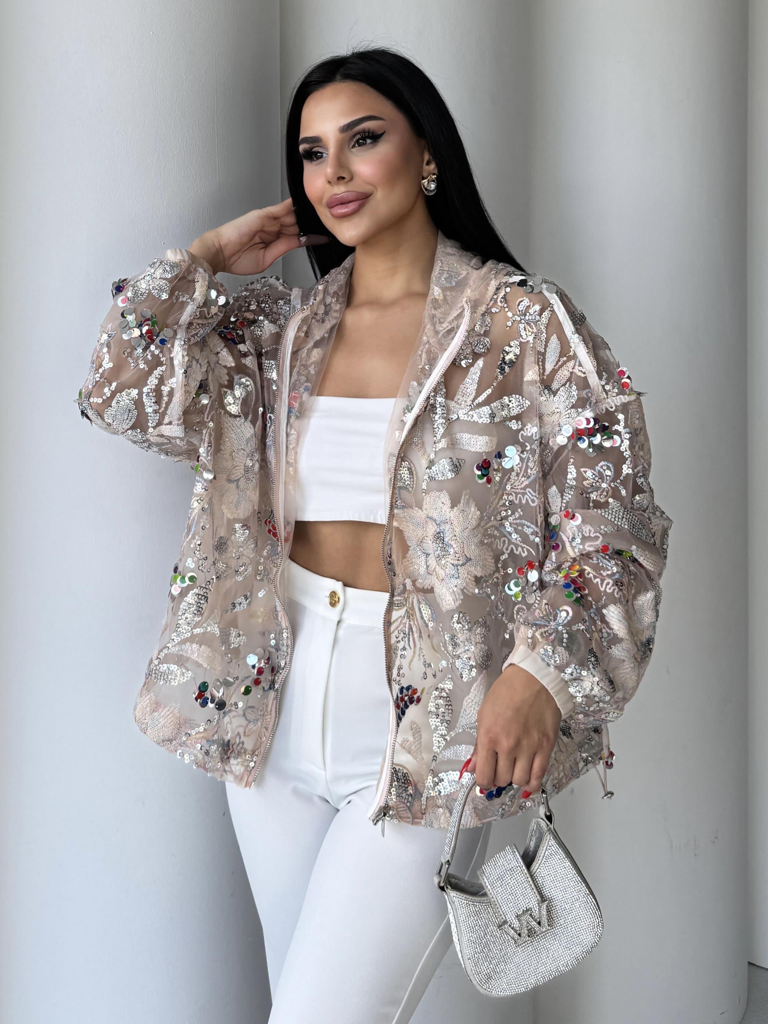 Bestie Pul İşleme Detaylı Ceket Pudra