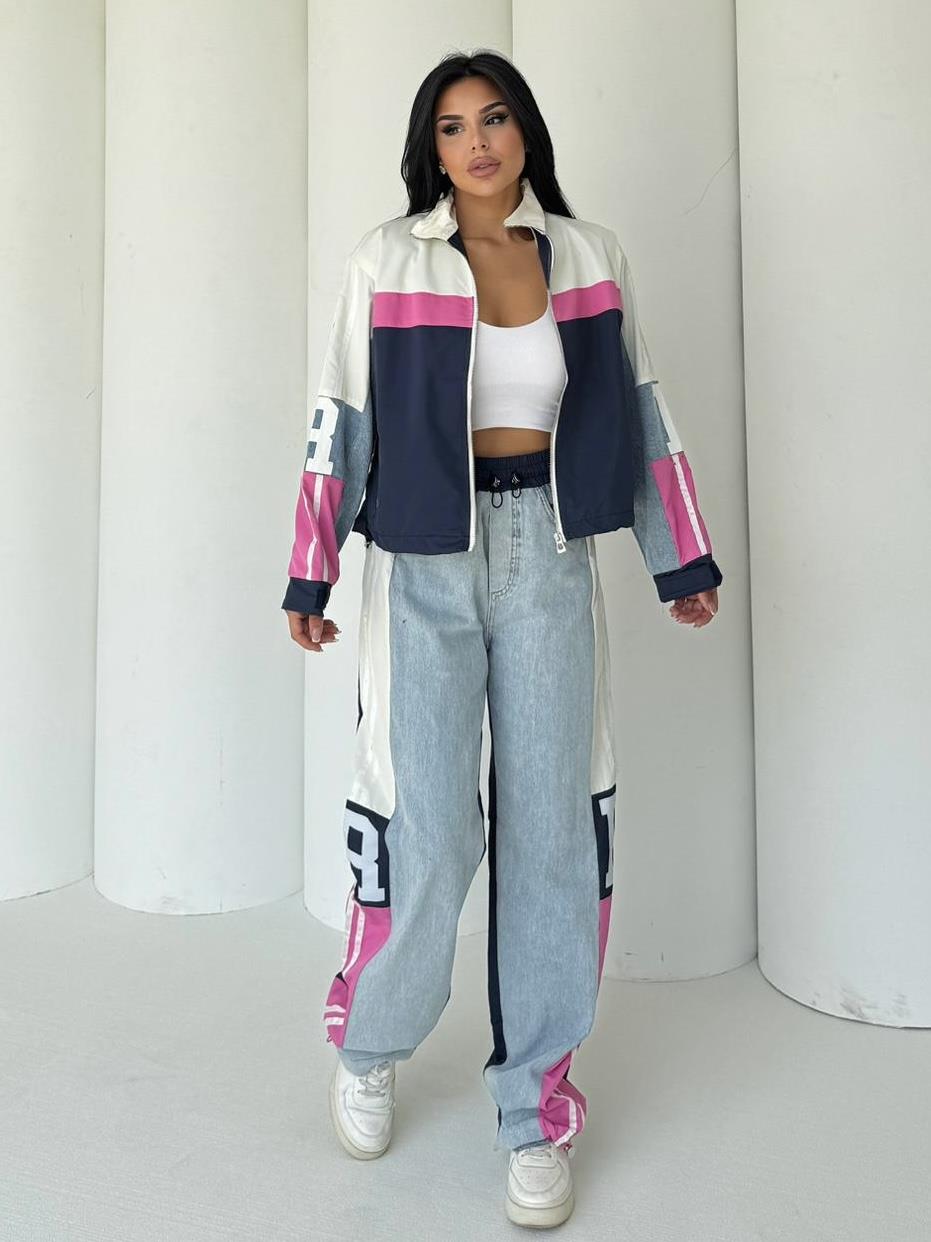 Joinas Denim Detaylı Paraşüt Spor Takım Lacivert