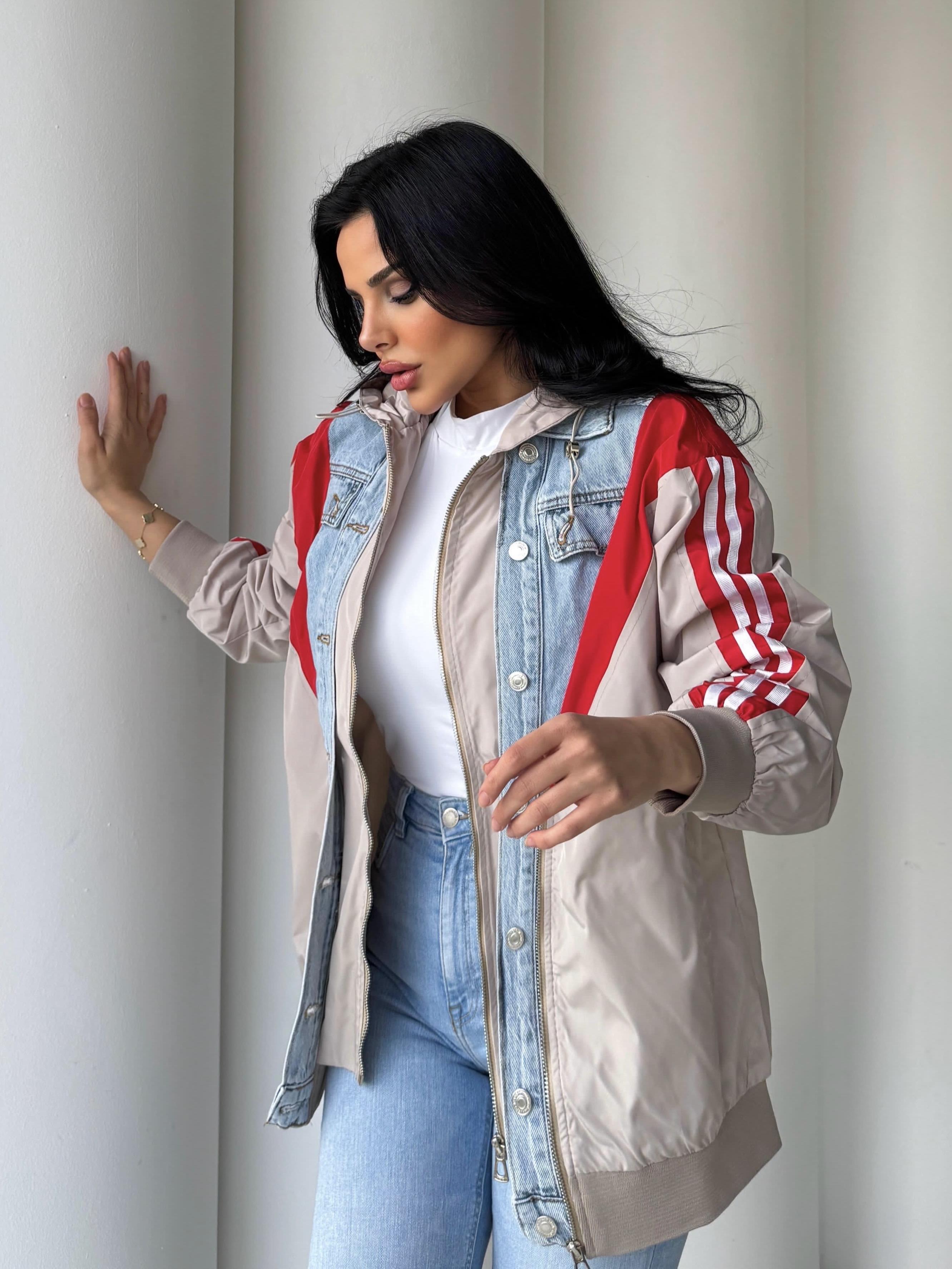 Cherıs Denim Detaylı Paraşüt Bej