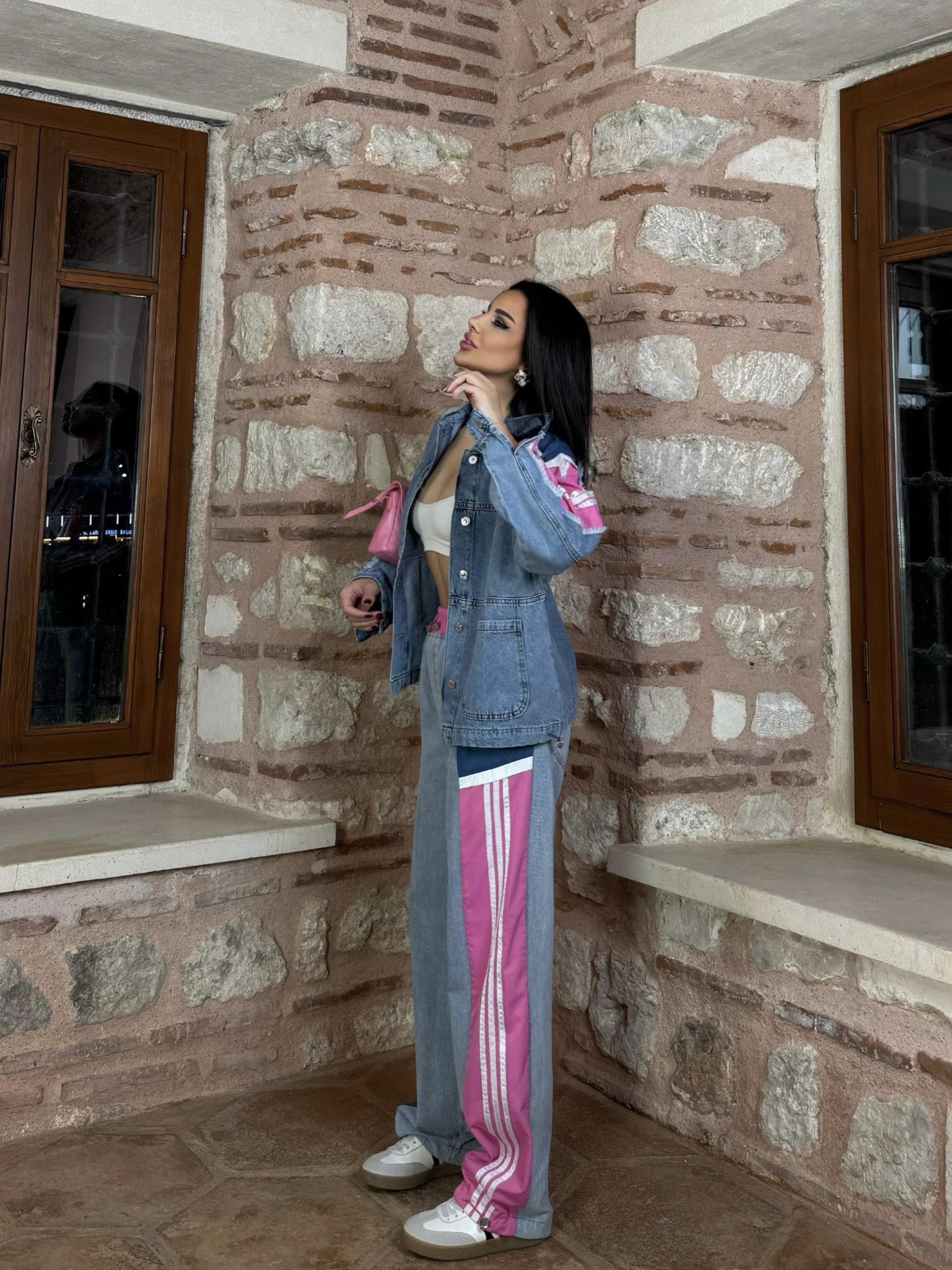 Delux Tasarım Jean Takım Pembe