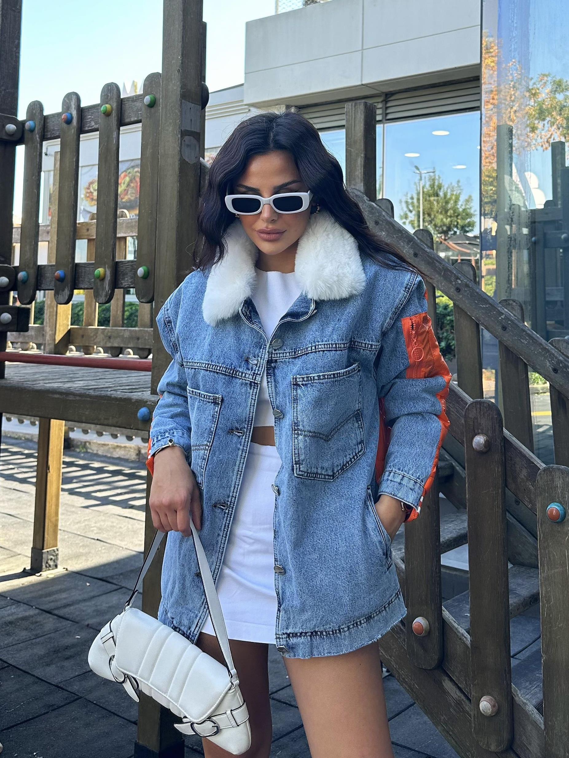 Swell Tasarım Şişme Kot Mont Turuncu