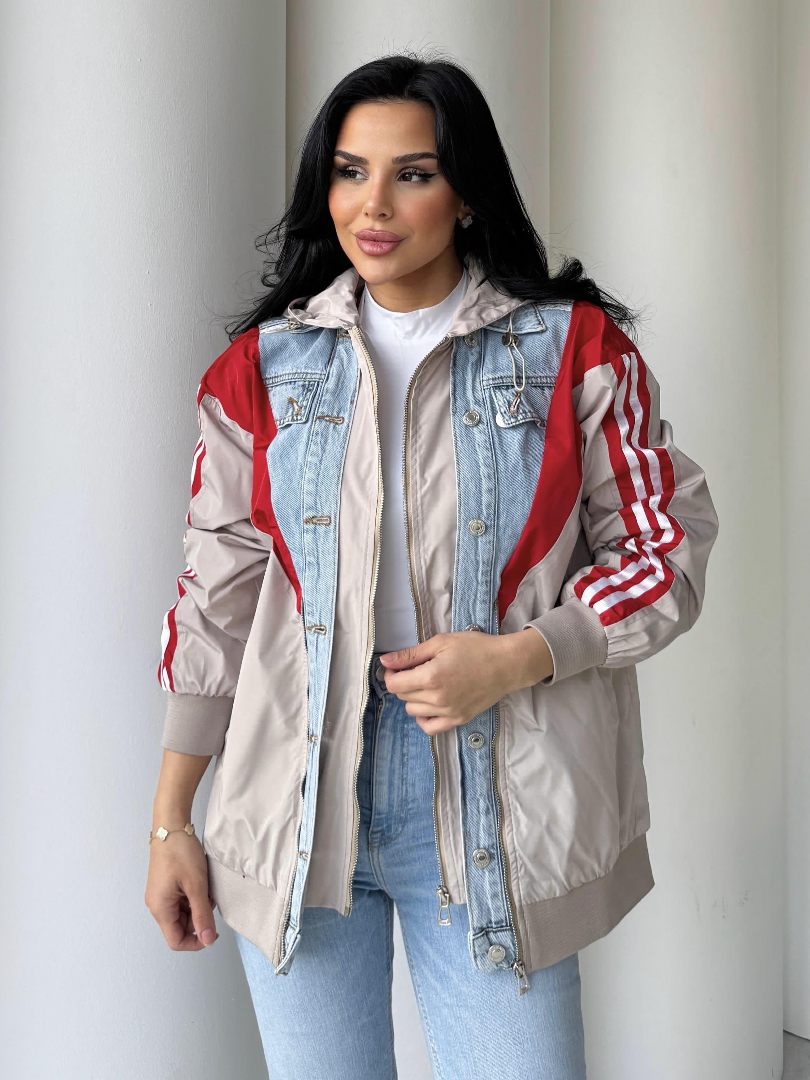 Cherıs Denim Detaylı Paraşüt Bej