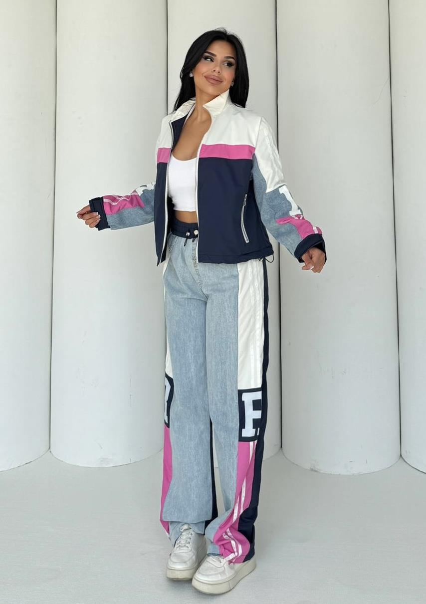 Joinas Denim Detaylı Paraşüt Spor Takım Lacivert