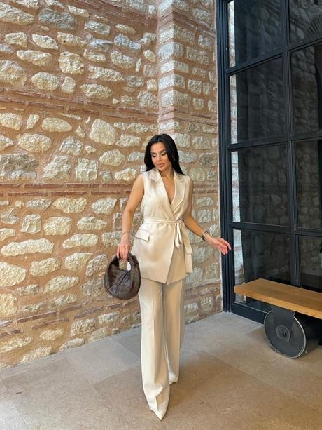 Katy İkili Yelekli Takım Taş