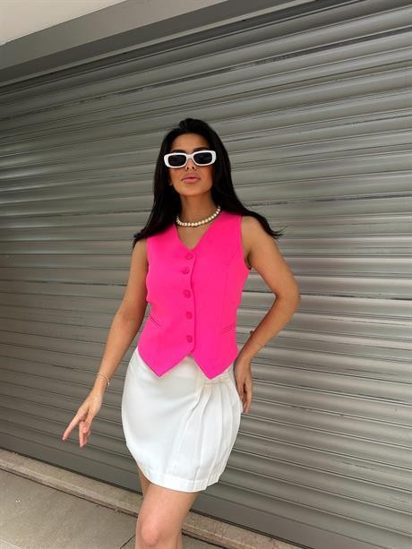 Zarina Kolsuz Yelek Fuşya Pembe
