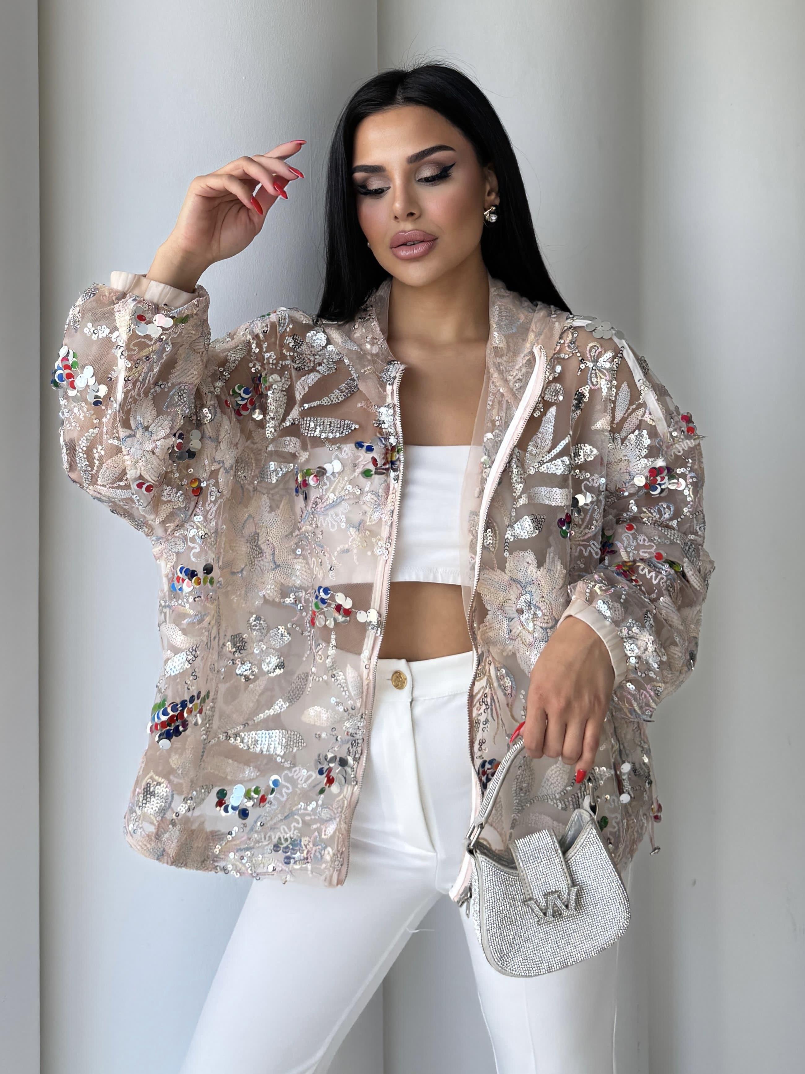 Bestie Pul İşleme Detaylı Ceket Pudra