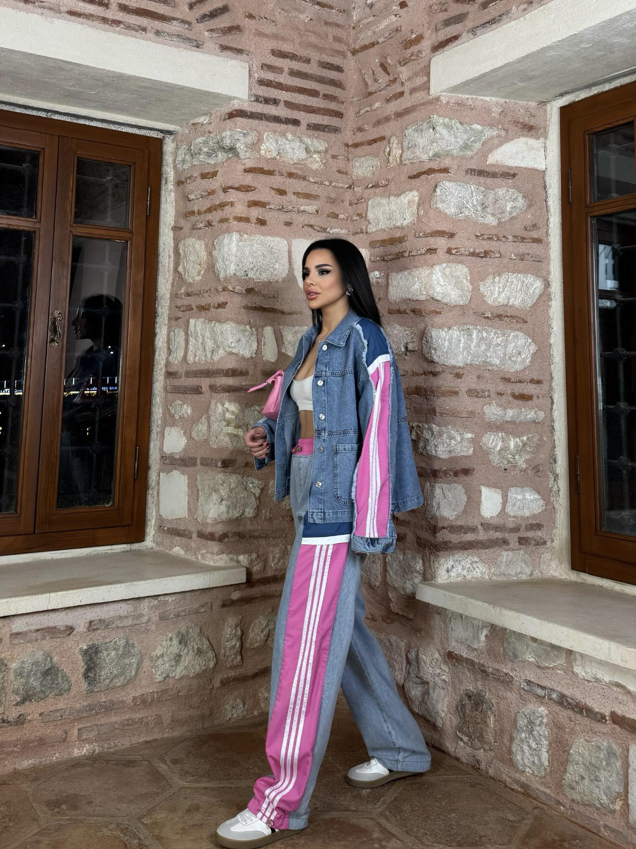 Delux Tasarım Jean Takım Pembe