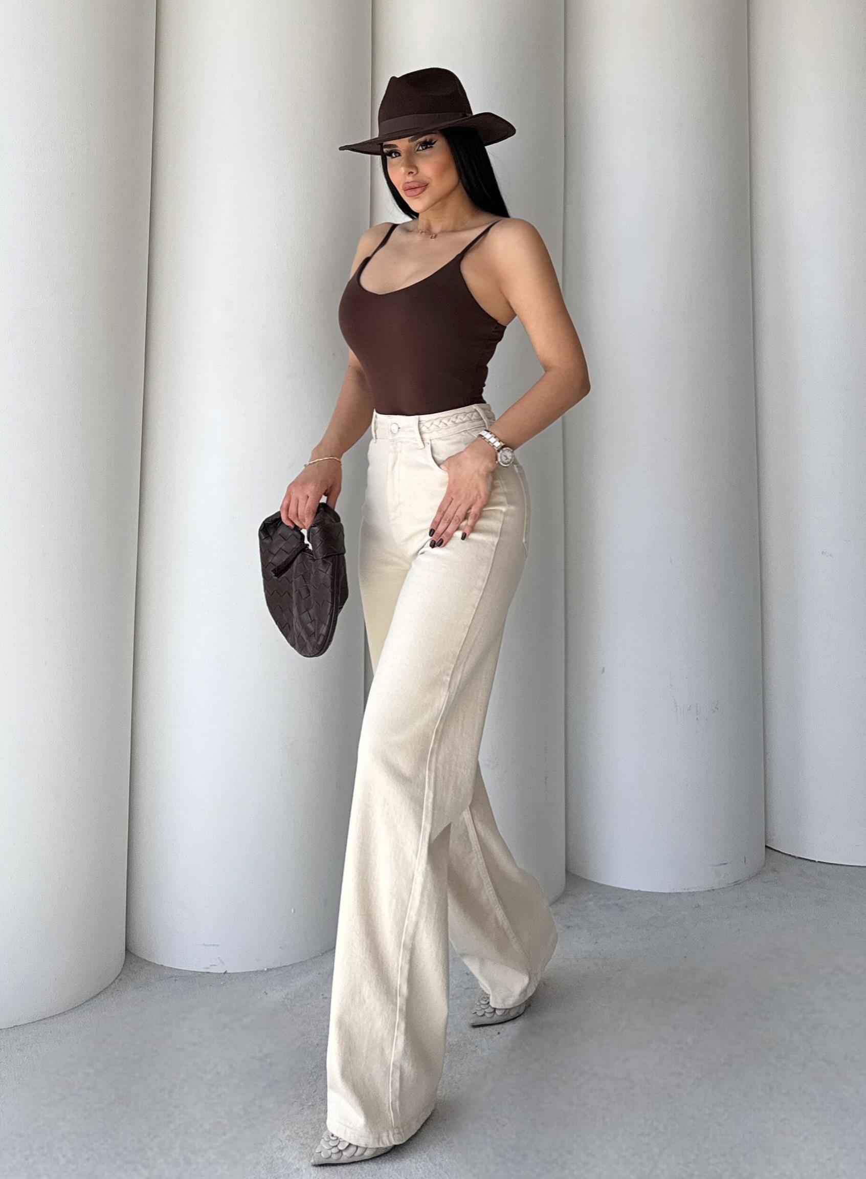 Losey Örgü Detaylı Pantolon Bej