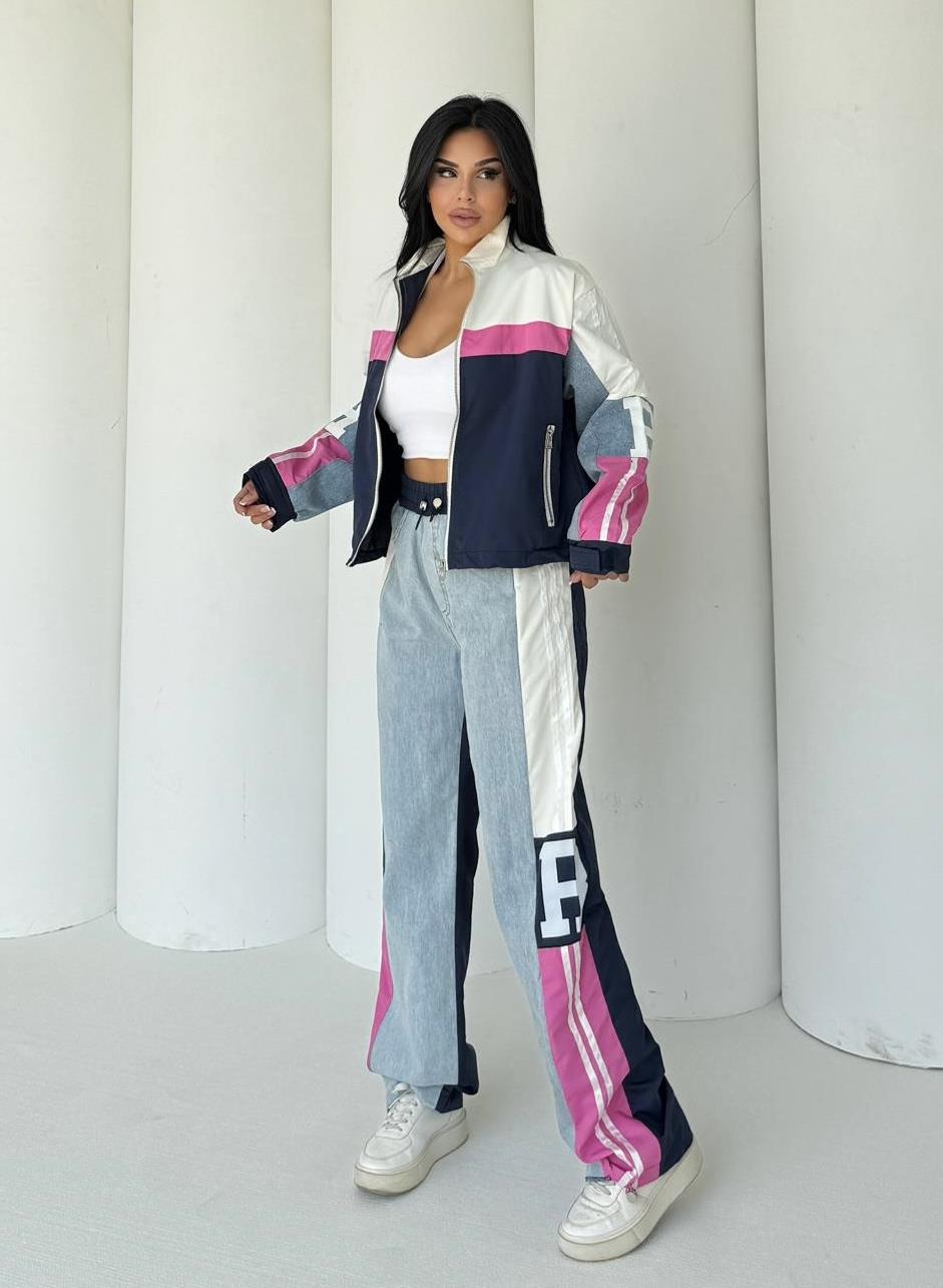 Joinas Denim Detaylı Paraşüt Spor Takım Lacivert