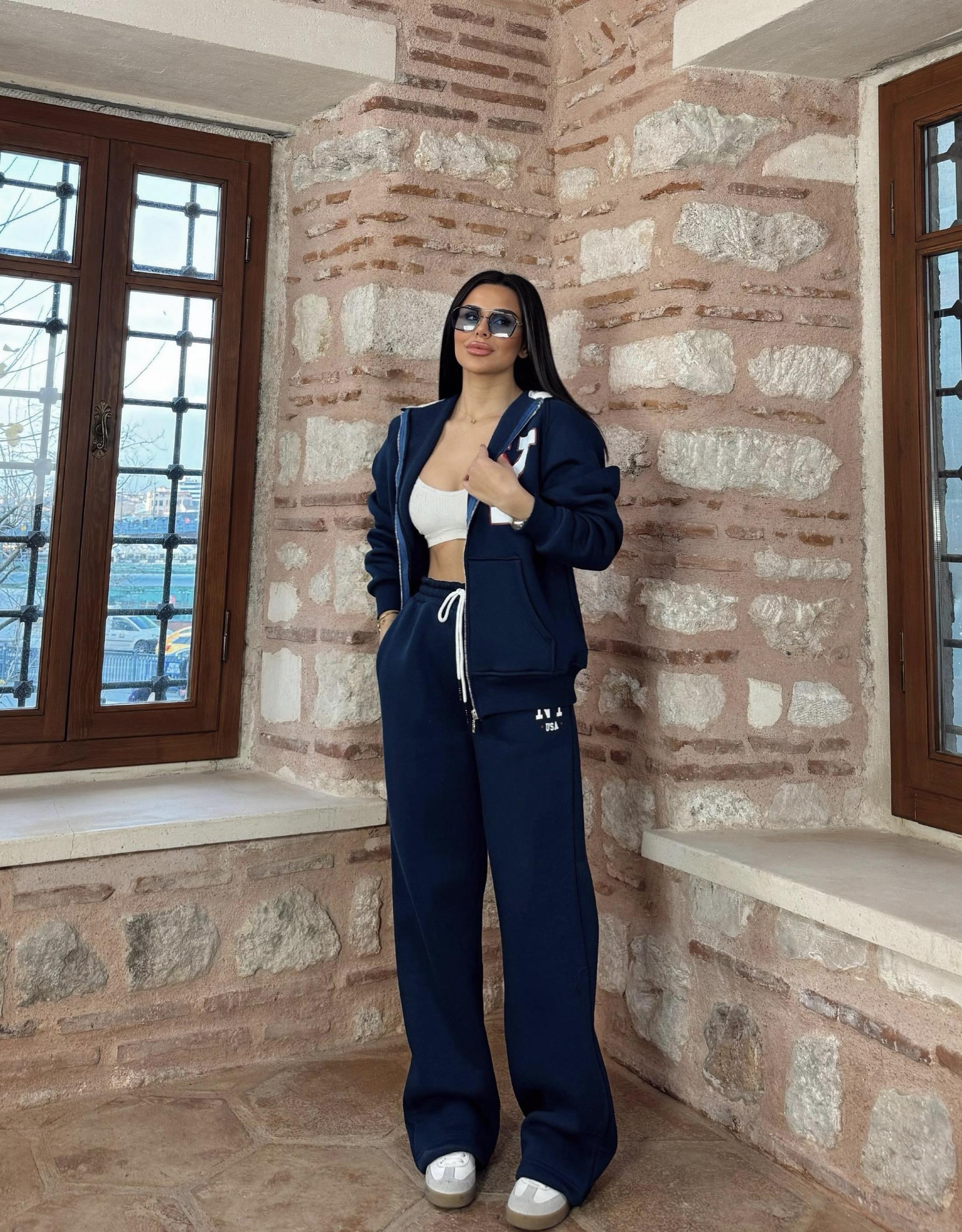 NY Fermuarlı Spor Takım Lacivert