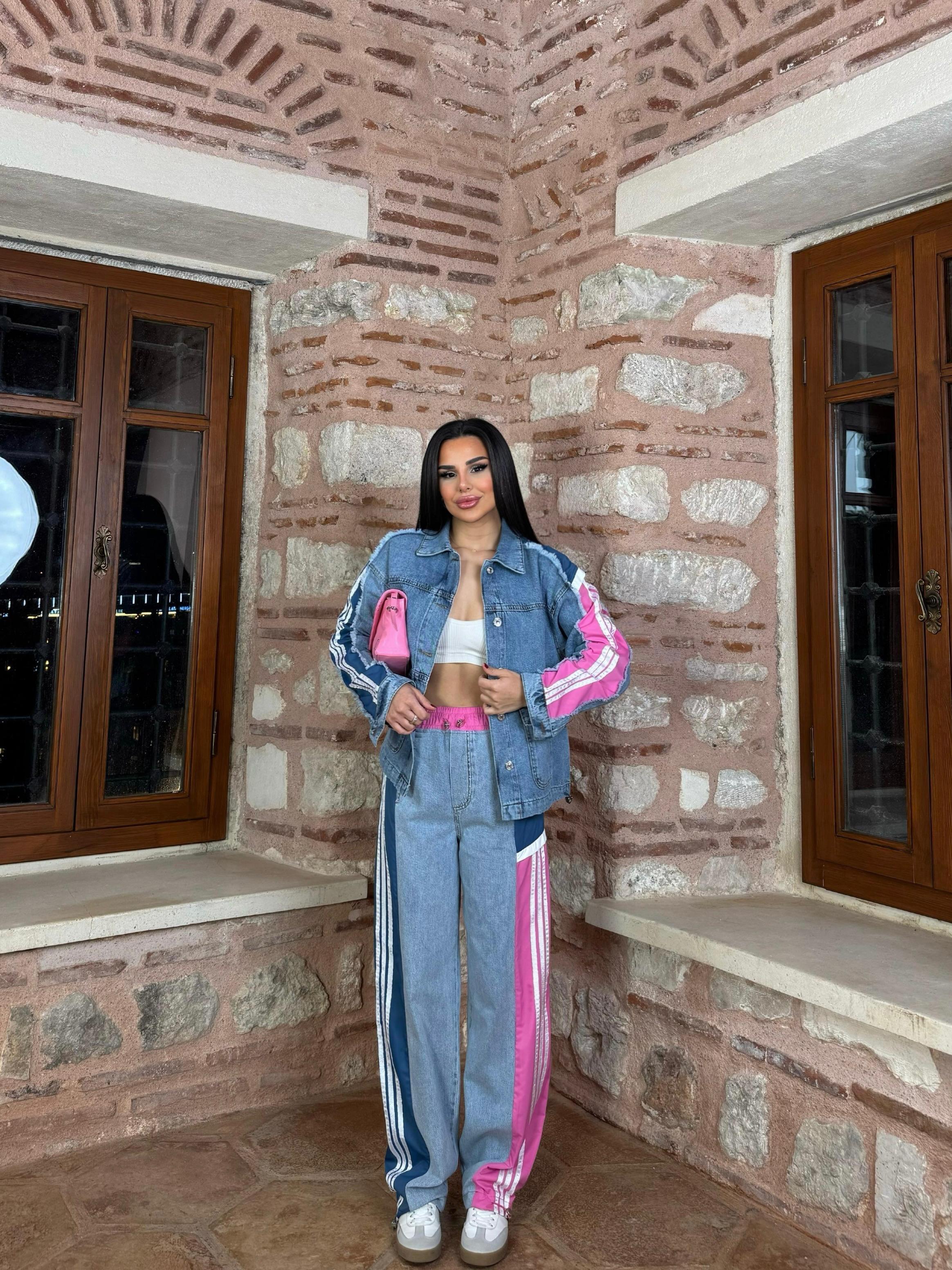Delux Tasarım Jean Takım Pembe