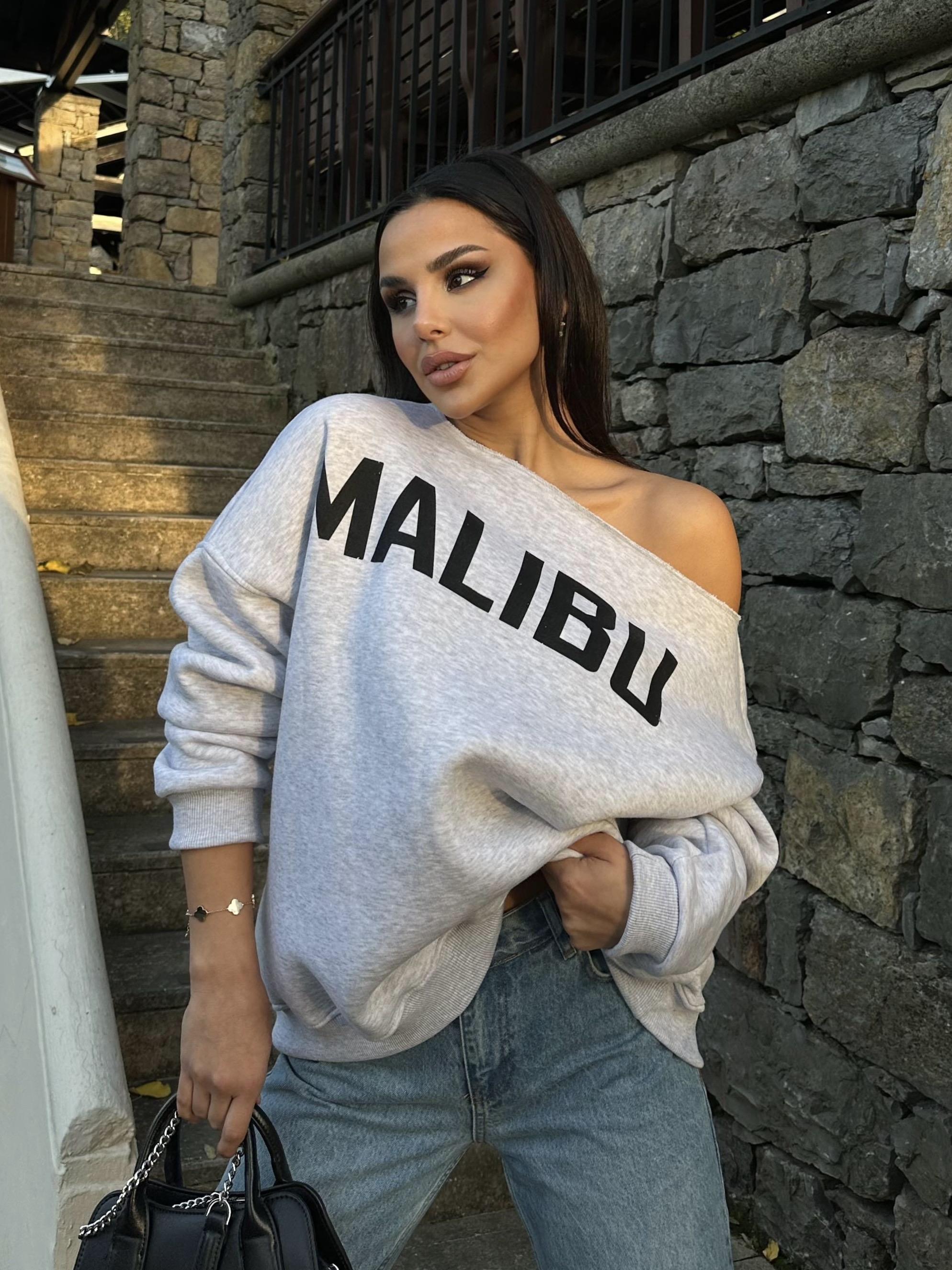 Malibu Pamuklu Sweatshirt  Açık Gri