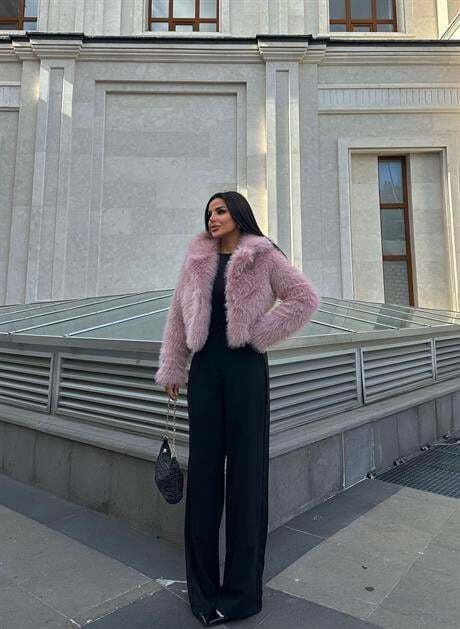 Crop Mini Kürk Pudra