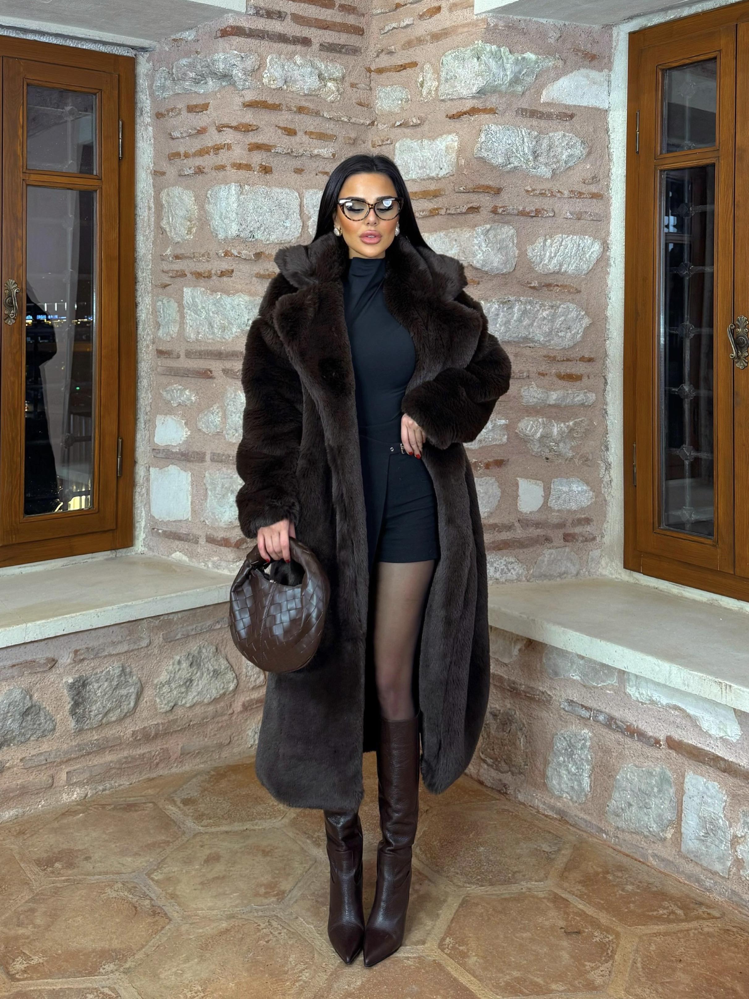London Kürk Kaban Kahverengi